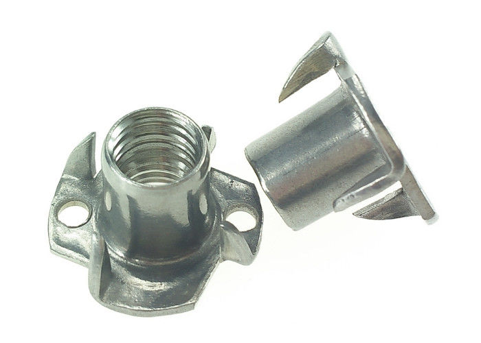 Four Serrated Pronged T Nuts Stainless Steel M10 X 15 for Furniture