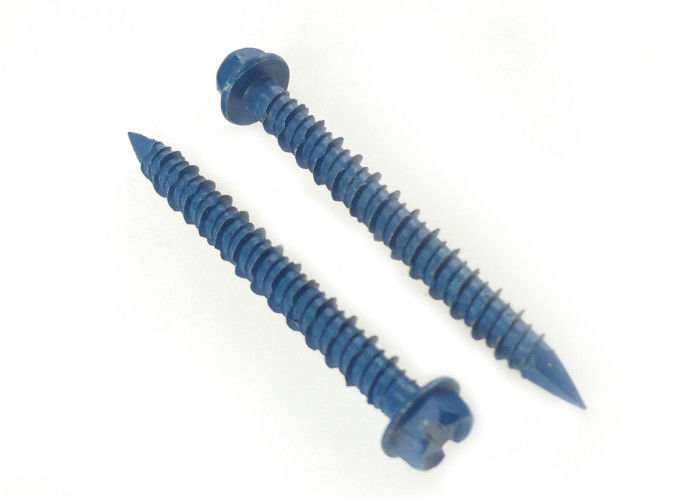 Hex Washer Head Concrete Screws Blue Steel 7.5mm Fastener for Cement Board