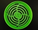 Green Injection Round Plastic Cover Caps With Air Vent Grooves 70mm RAL 6032