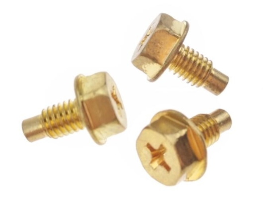 Lead Point Brass Screws M5 Philips Drive Hex Washer Head Fastener